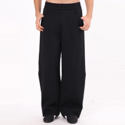 2 Prs Mens Cotton Mid Waist Knife Straight Leg Casual Pants