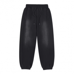 2 Prs Mens Heavyweight Fleece Lined Washed Loose High Waisted Straight Pant