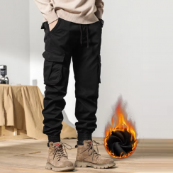 2 Prs Mens Casual Sporty Breathable Cotton Fleece Lining Pants